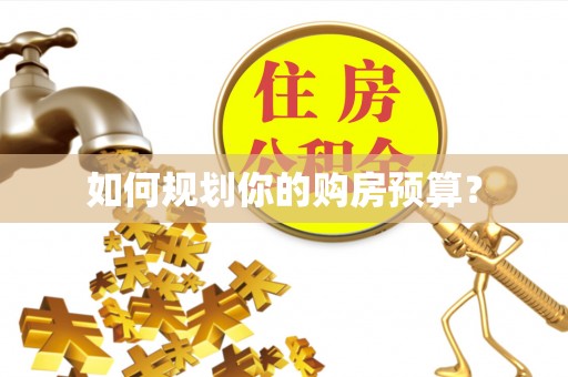 耀州如何规划你的购房预算？