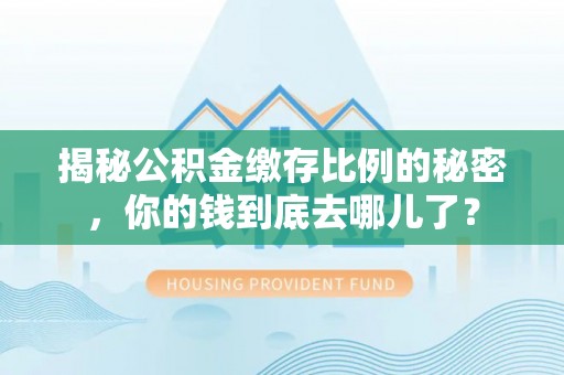 北斗揭秘公积金缴存比例的秘密，你的钱到底去哪儿了？