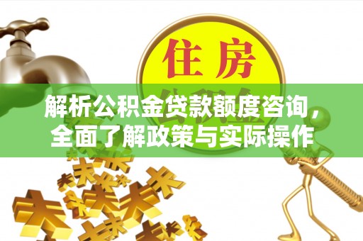 杨浦解析公积金贷款额度咨询，全面了解政策与实际操作